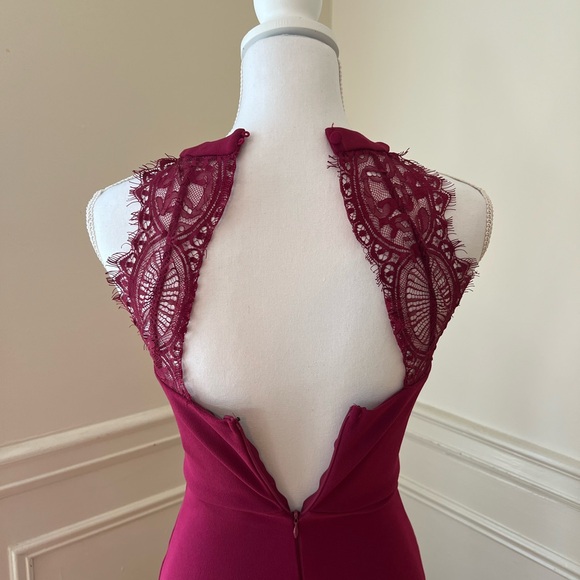 Lulus Joella Berry Red Lace Halter Dress - Picture 2 of 5